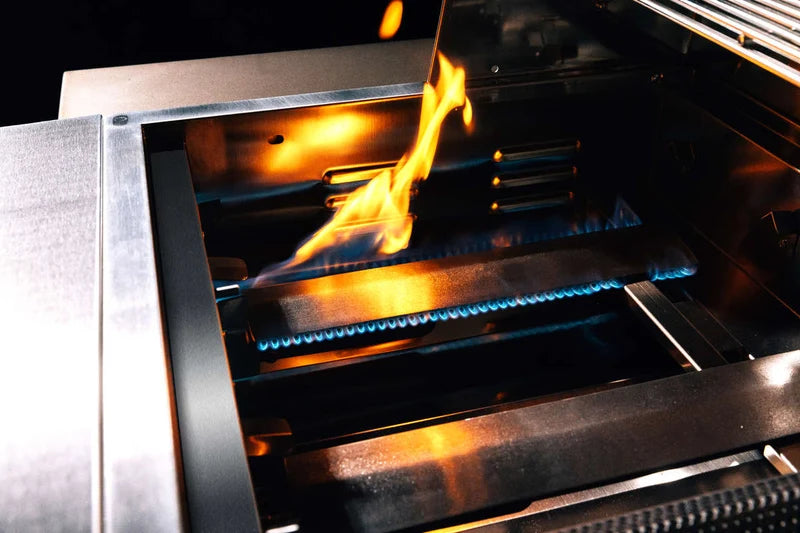 40-Inch TrueFlame gas grill stainless steel burner with blue flame