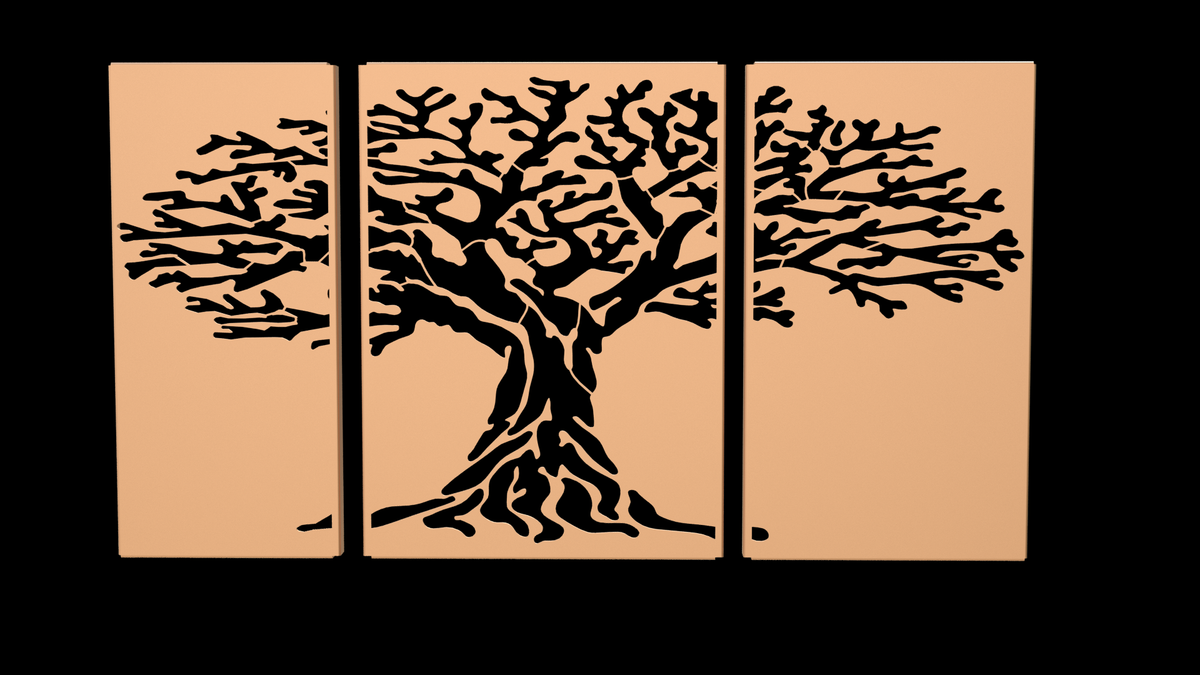 Laser-Cut Tree of Life Corten Steel Panel Set - FREE SHIPPING