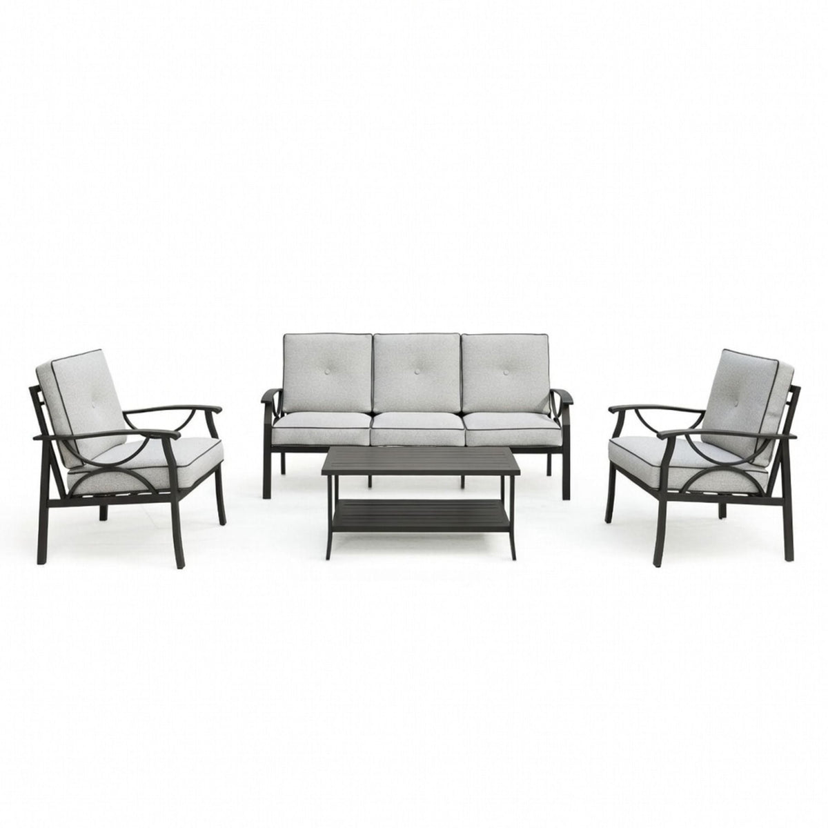Patio Furniture Set with Coffee Table and Cushions for Backyard