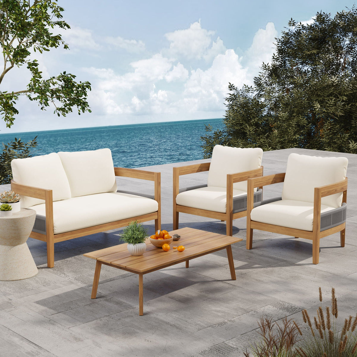 Porto Outdoor 4 Piece Chat Set