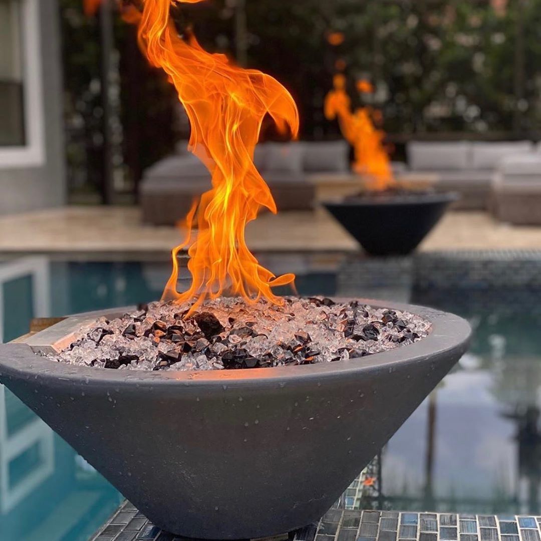 The Outdoor Plus Cazo Fire Bowl – Round GFRC Gas Fire Bowl