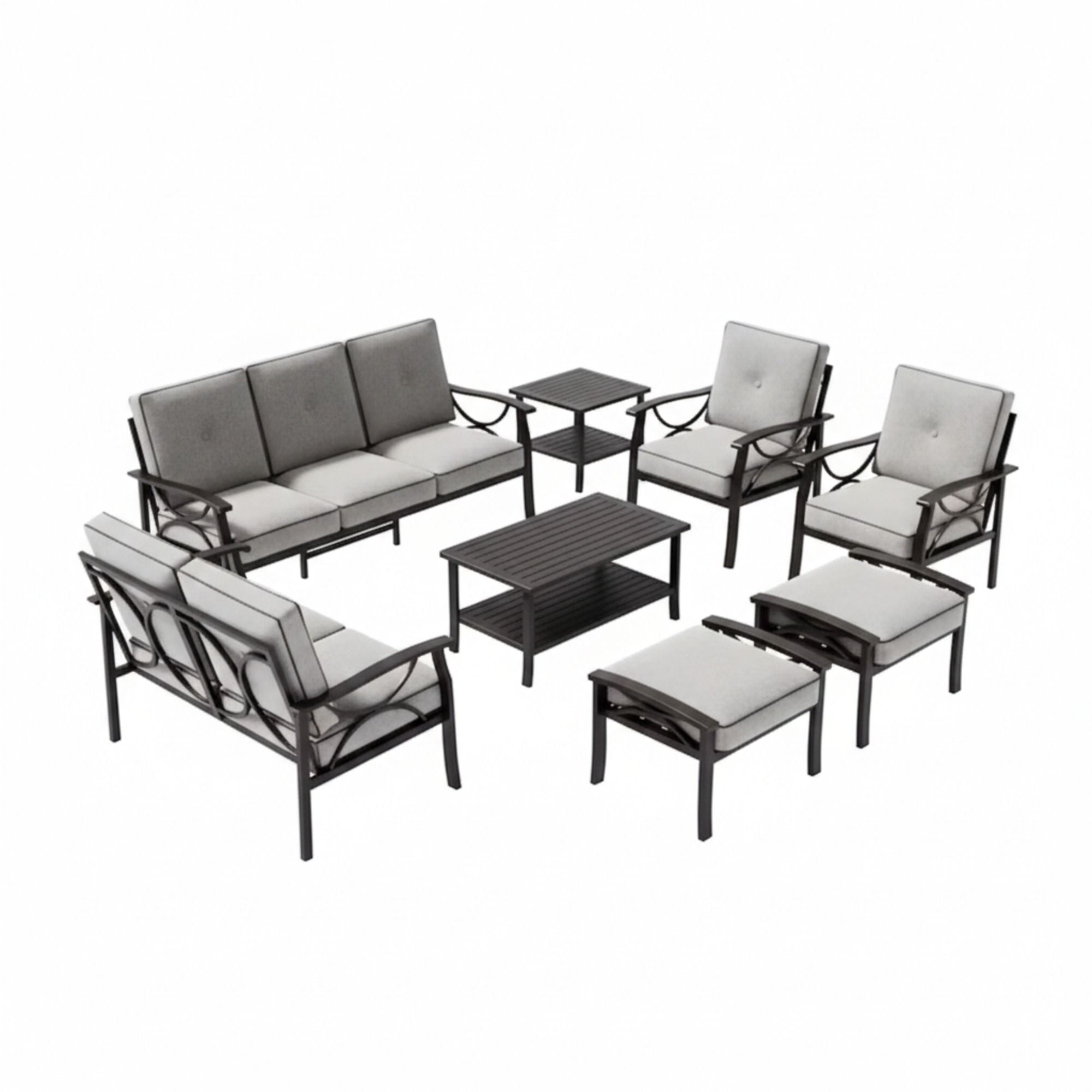 Patio Furniture Set with Coffee Table and Cushions for Backyard