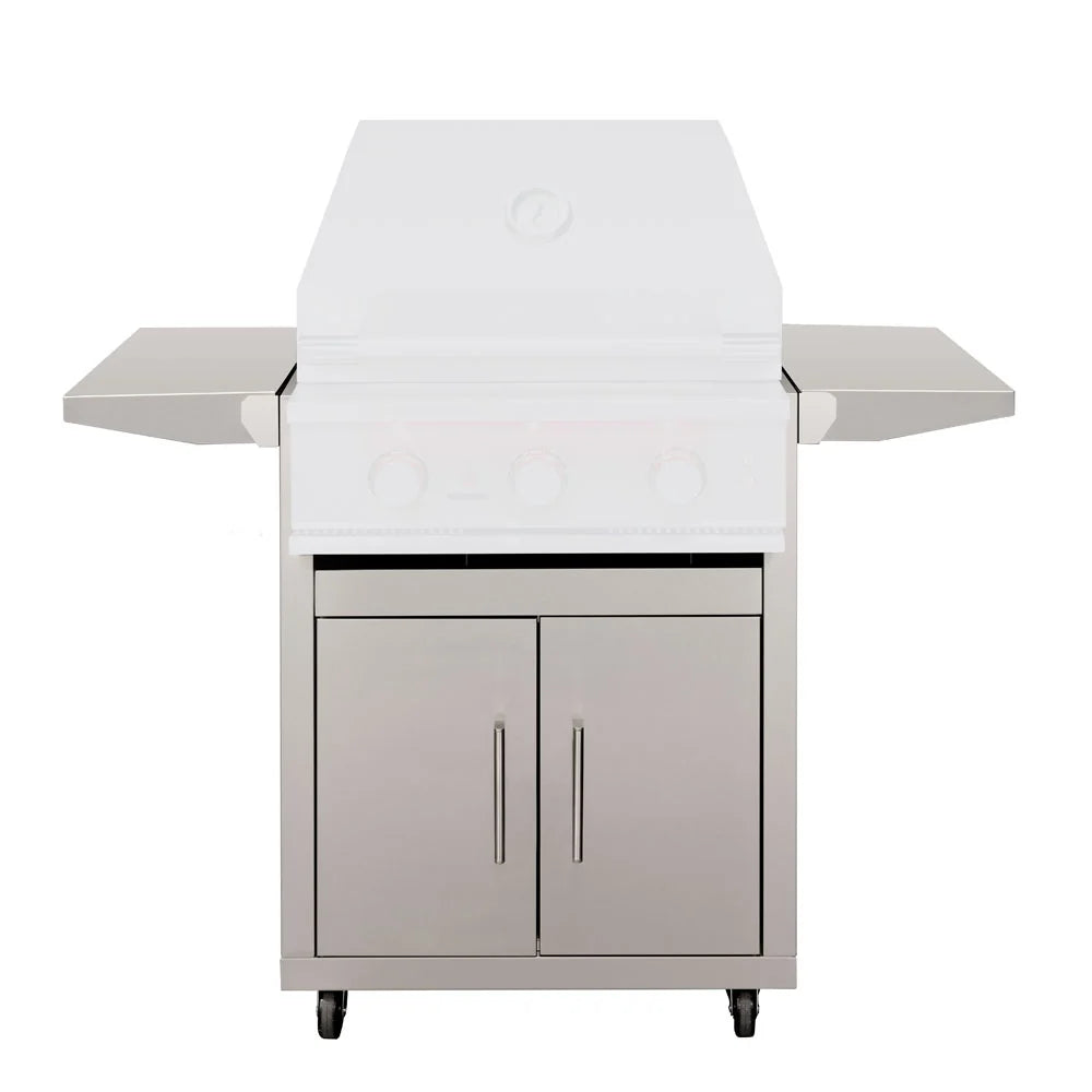 Front view of TrueFlame Deluxe Freestanding Grill Cart for 25-inch grill - cart only
