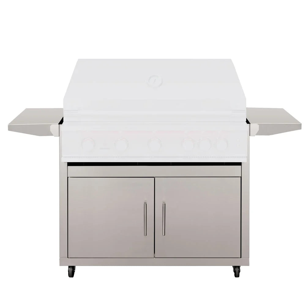 Front view of TrueFlame Deluxe Freestanding Grill Cart for 40-inch grill - cart only