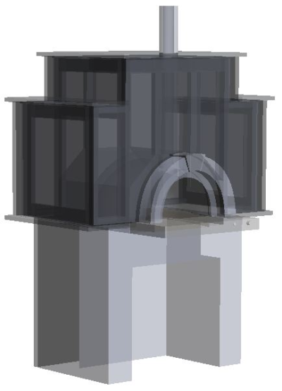 Exploded assembly illustration of the HPC Fire Forno de Pizza Di Napoli Series built-in pizza oven