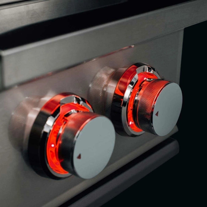 Premium LED control lighting on the TrueFlame TFSB2 outdoor side burner