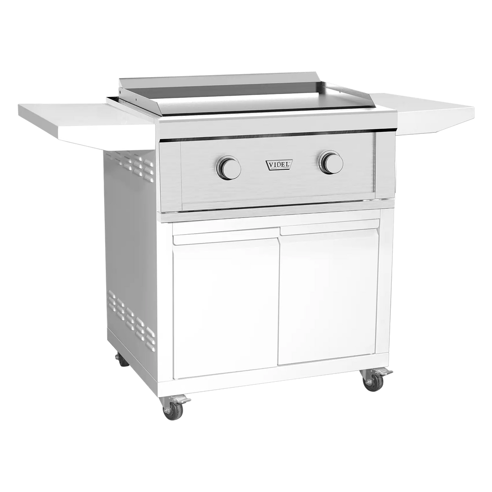 Videl Gran Plancha I 30-inch gas griddle cart with double-door storage cabinet