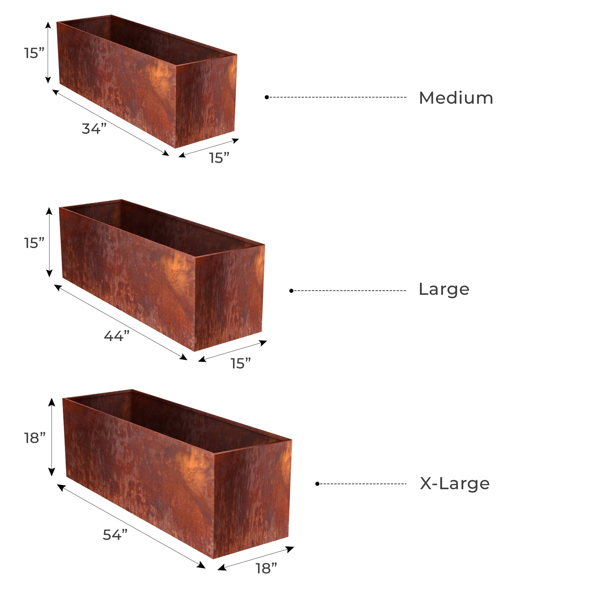 Corten Steel Box Planters - FREE SHIPPING!