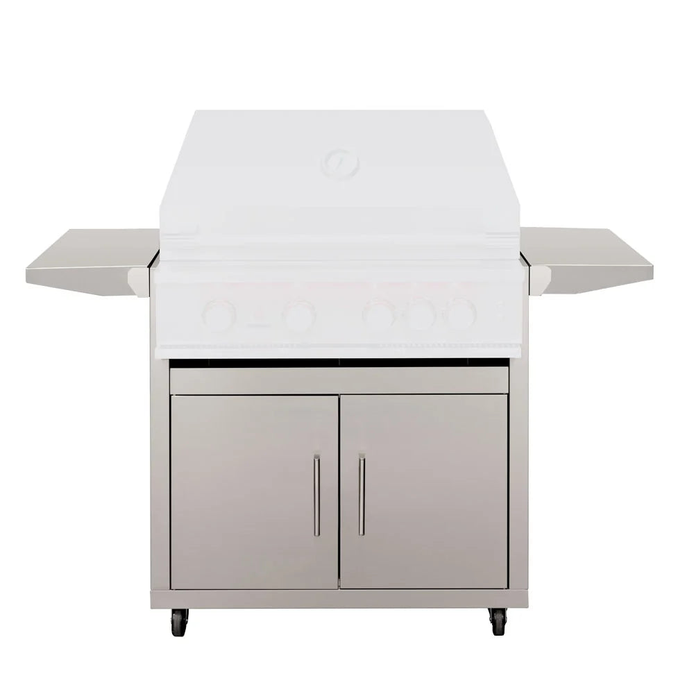 Front view of TrueFlame Deluxe Freestanding Grill Cart for 32-inch grill - cart only