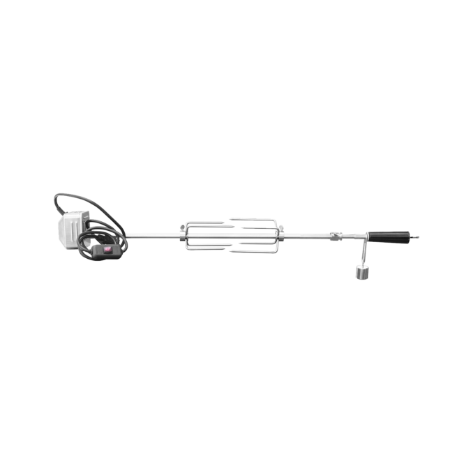 TrueFlame 25-Inch Rotisserie Kit with stainless steel motor, spit rod, fork set and counterbalance – TFRK-25