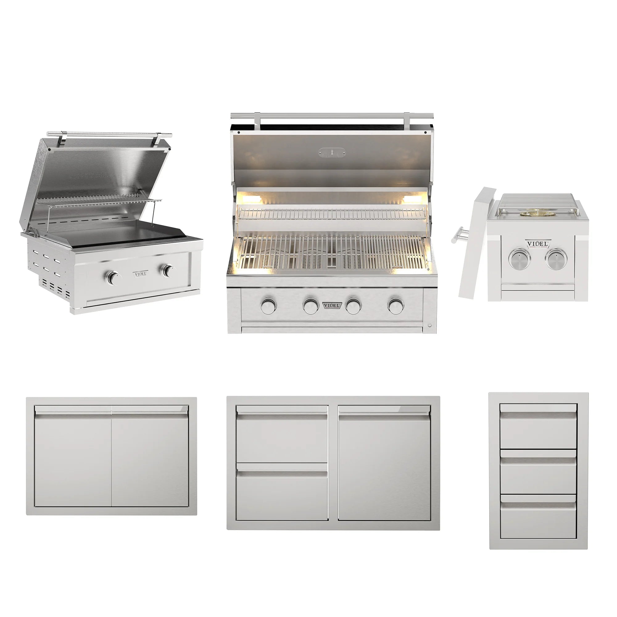 All components included with the Videl USA Signature Collection 4 outdoor kitchen package