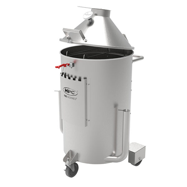HPC Fire Vortex Technology Stainless Steel Drum Smoker Front View