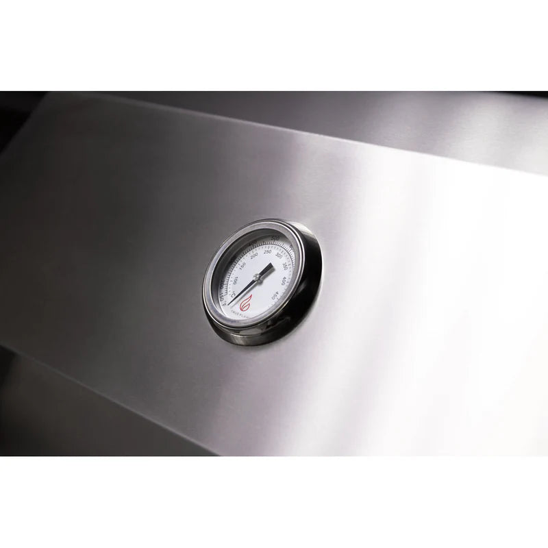 TrueFlame built-in hood thermometer on the 25-inch #304 stainless steel gas grill