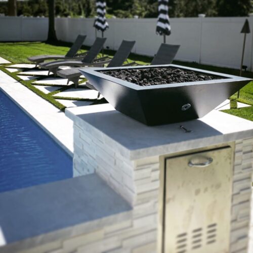 The Outdoor Plus Maya Fire Bowl – Square GFRC Gas Fire Bowl
