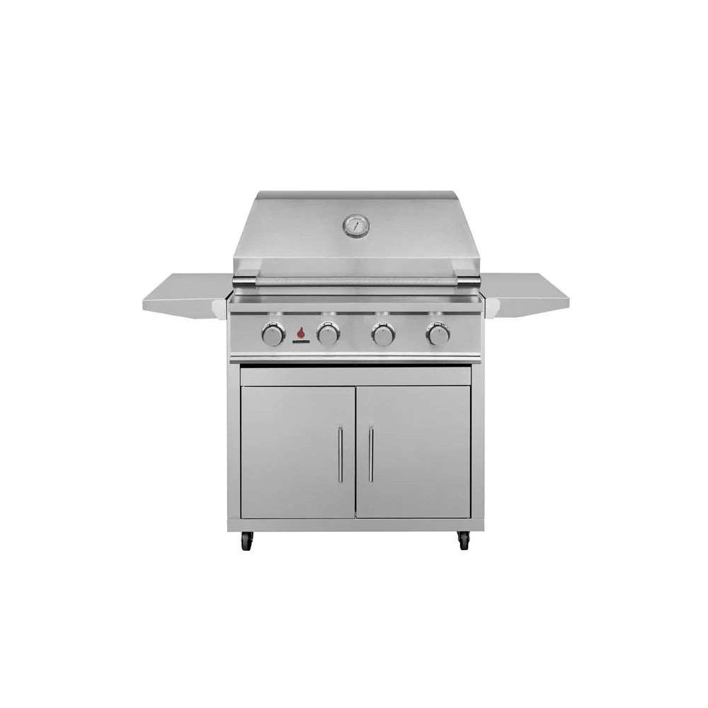 TrueFlame Deluxe Grill Cart with 25-inch grill and open cooking area