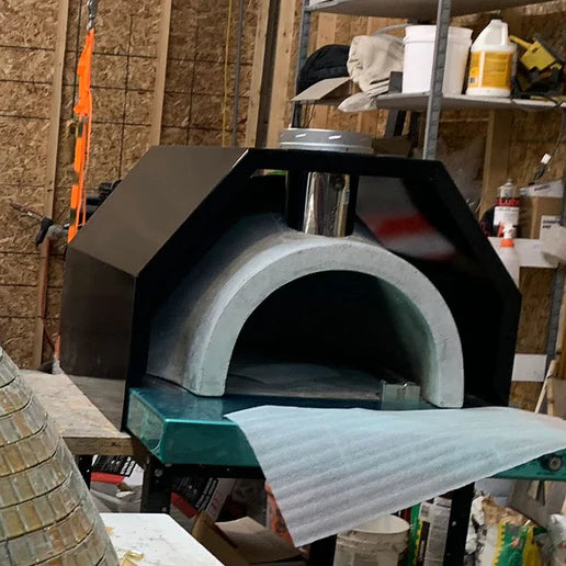 Front angled view of the HPC Fire Forno de Pizza Di Napoli Series unfinished built-in pizza oven