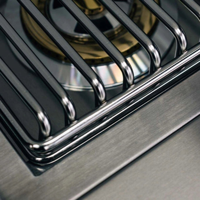 Heavy-duty stainless steel cooking grate on the TrueFlame TFSB2 Double Side Burner