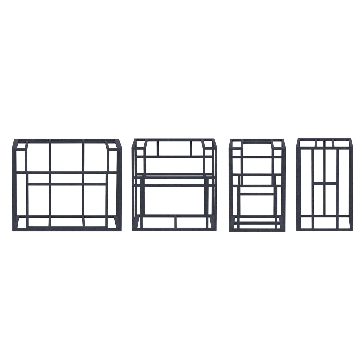 Front view of Videl USA Signature Collection 4 modular outdoor kitchen with unfinished knock-down island structure