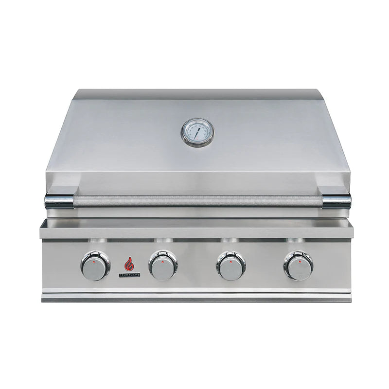 TrueFlame TFE Series 32-Inch 4 Burner Built-In Grill with hood closed