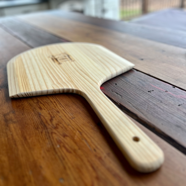 HPC Fire Forno de Pizza wooden pizza paddle with 12-inch by 14-inch wood peel and 8-inch handle